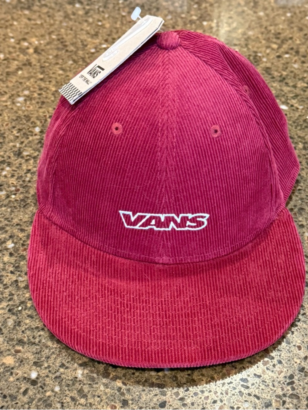NEW Vans Corduroy Snapback Hat in Burgundy - Unisex - One Size - Picture 4 of 6